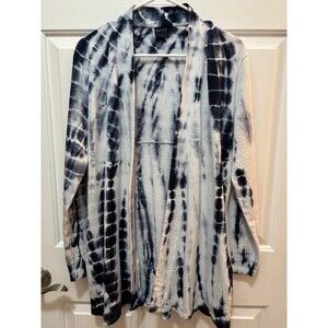 Spirit Cardigan Heavy Cotton knit Tie Dye Navy/white deep pockets